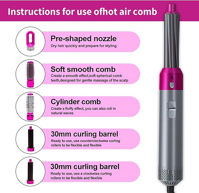 Glowedge™ Hot Hair Brush 5 in 1 – فرشاة الشعر الساخنة 5 في 1